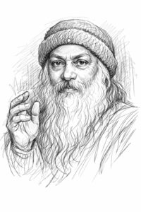 Portrait de Osho sous forme de croquis